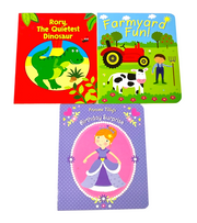 3 BOARD BOOK SET (FARM FRIENDS, DINOSAUR FUN & FAIRY PRINCESS)