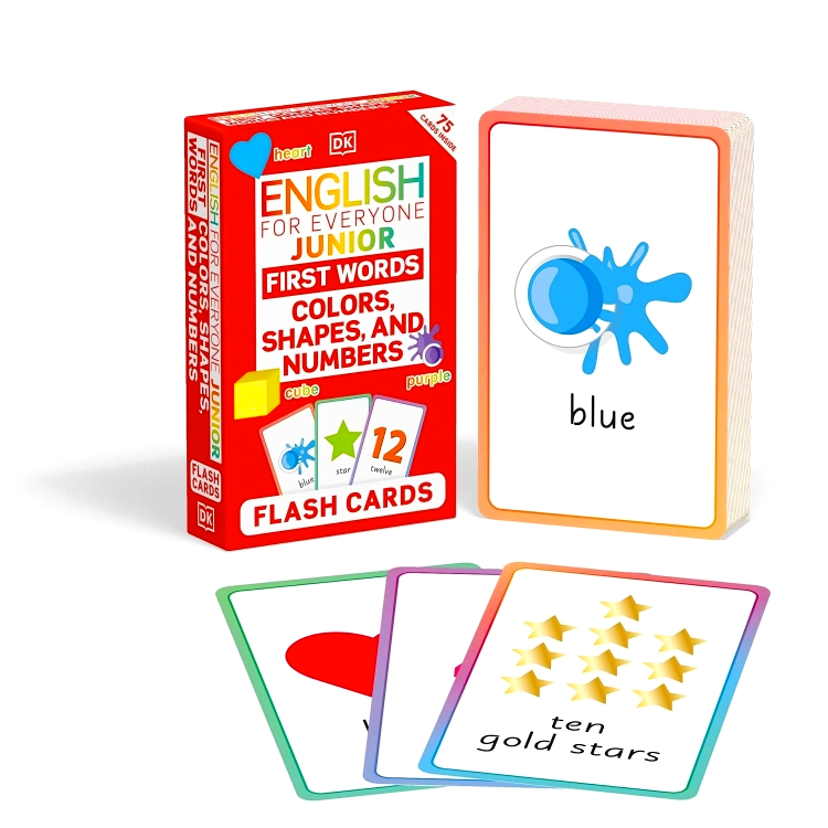ENGLISH FOR EVERYONE JUNIOR FIRST WORDS COLORS, SHAPES AND NUMBERS FLASH CARDS