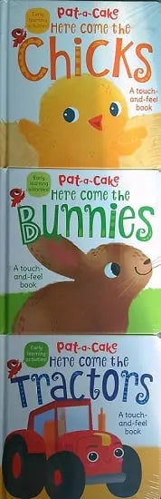 PAT A CAKE 3 BOOK SET (CHICKS – BUNNIES – TRACTORS)