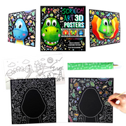 SCRATCH ART 3D POSTERS: T-REX & FRIENDS